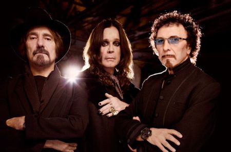 The Black Sabbath band with lead vocalist Ozzy Osbourne.